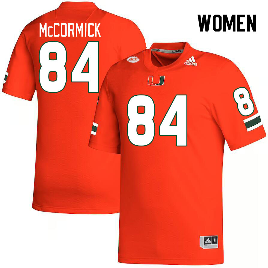 Women #84 Cam McCormick Miami Hurricanes College Football Jerseys Stitched Sale-Orange